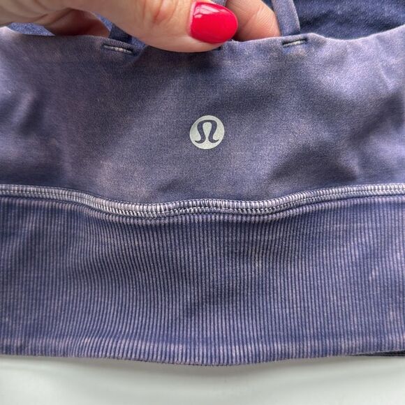 Lululemon Free To Be Bra Long Line *Rib Snow Wash Midnight Orchid Size 10 - Picture 9 of 14